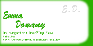 emma domany business card